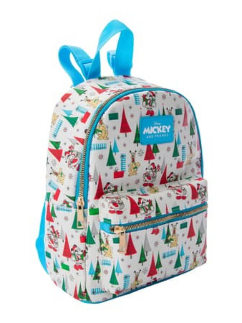 Disney Mickey Holiday Print Backpack - White, Blue, Red, Green